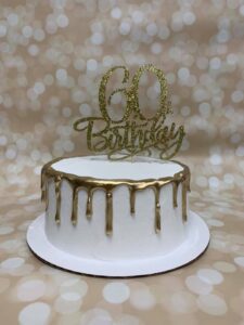 Gold drip cake starting at $21.99 (feeds 12-16)