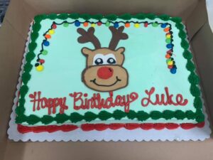 Reindeer sheet cake starting at $19.99 (feeds 20-25)
