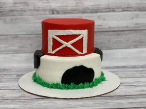 Cows and barn tiered cake starting $69.99 (feeds 30)