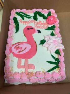 Flamingo cake starting at $19.99 (feeds 20-15)