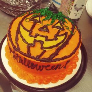 Jack-o-lantern cake starting at $16.99 (feeds 12-16)