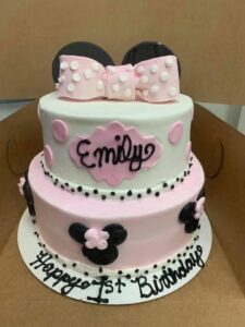 Minnie Mouse tiered cake starting at $69.99 (feeds 30)