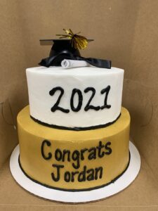 Saints Grad Cap Cake starting at $89.99 (feeds 50-60)