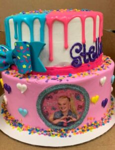 JoJo Heart tiered cake starting at $69.99 (feeds 30)