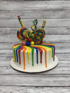 Rainbow Candy Cake staring at $36.99 (feeds 25)