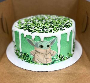 Grogu sprinkle cake starting at $26.99 (feeds 12-16)