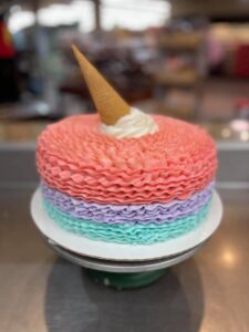 Ice cream ruffle cake starting at $26.99 (feeds 12-16)