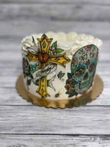 Tattoo cake starting at $26.99 (feeds 12-16)