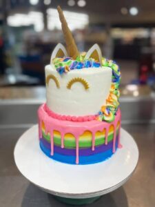 Hot pink rainbow unicorn starting at $74.99 (feeds 30)