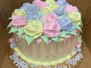 Pastel rose drip cake starting at $21.99 (feeds 12-16)