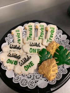 Wild one cookies; needs 2 weeks notice. $3 per cookie
